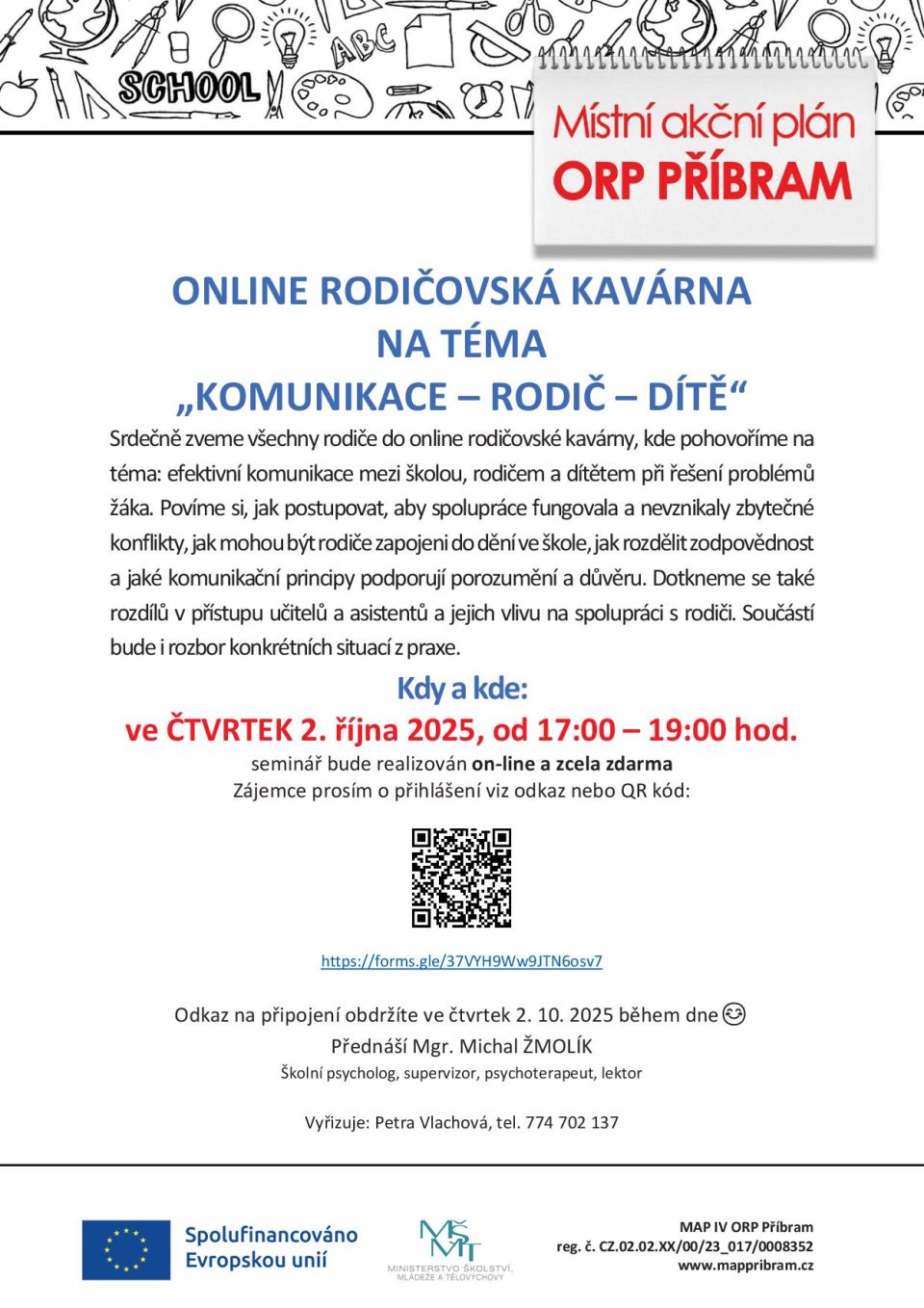 ONLINE RODIČOVSKÁ KAVÁRNA 2.10.2025 - Komunikace rodič-dítě