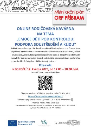 ONLINE RODIČOVSKÁ KAVÁRNA 12.5.2025 - EMOCE DĚTÍ POD KONTROLOU