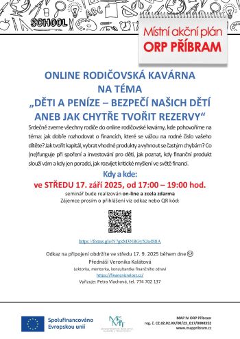 Pozvánka online rodičovská kavárna 17.9.2025