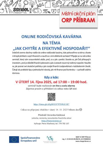 Pozvánka online rodičovská kavárna 14.10.2025