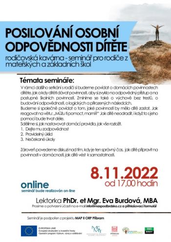 Rodičovská kavárna - Posilování osobní odpovědnosti dítěte