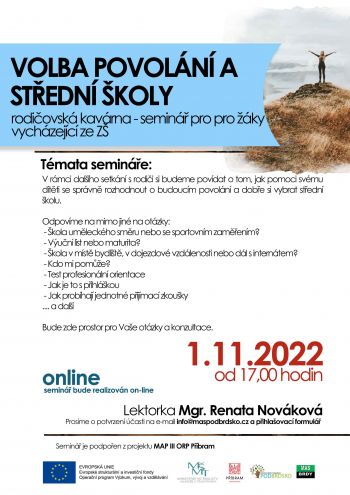 Rodičovská kavárna - Volba povolání a střední školy pro žáky vycházející ze ZŠ